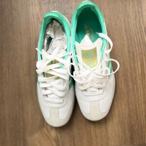 Adidas Samba Shoes - Women Size 6 - Cloud White / Mint Green